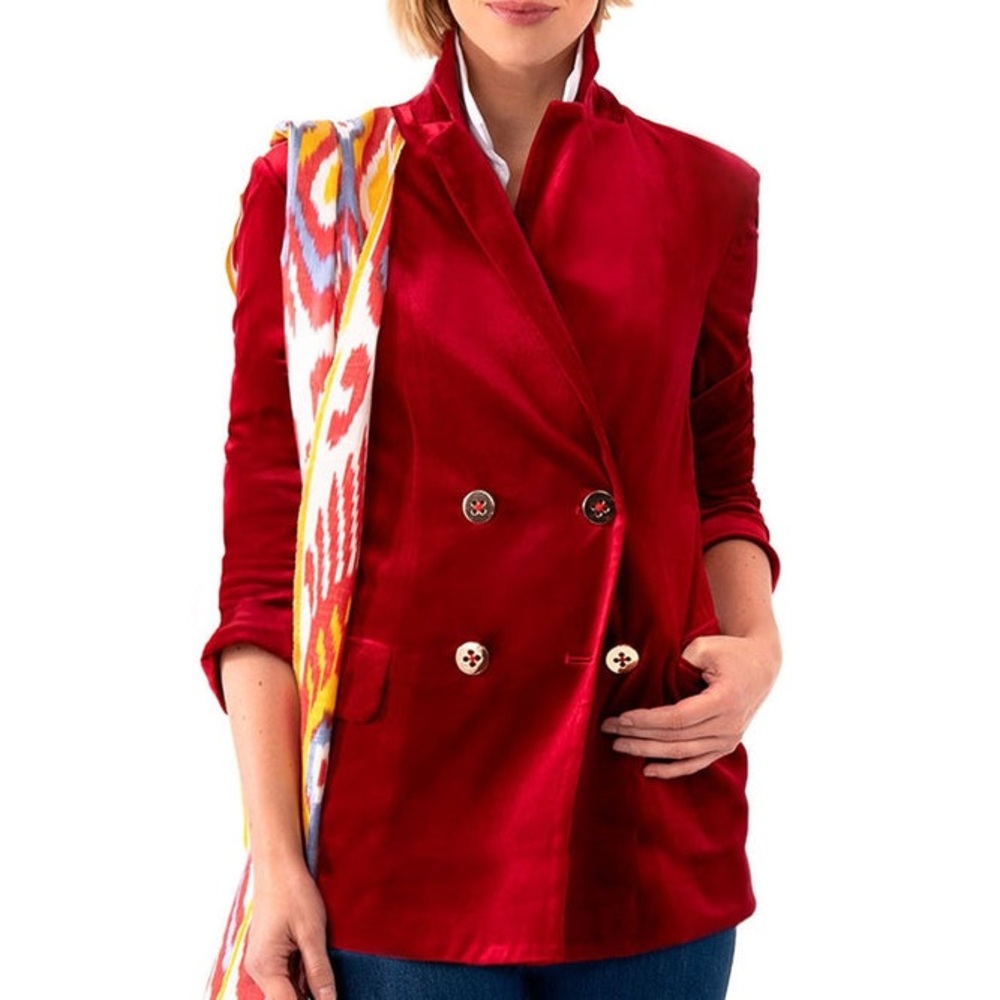 Gretchen Scott Crimson Velvet Blazer